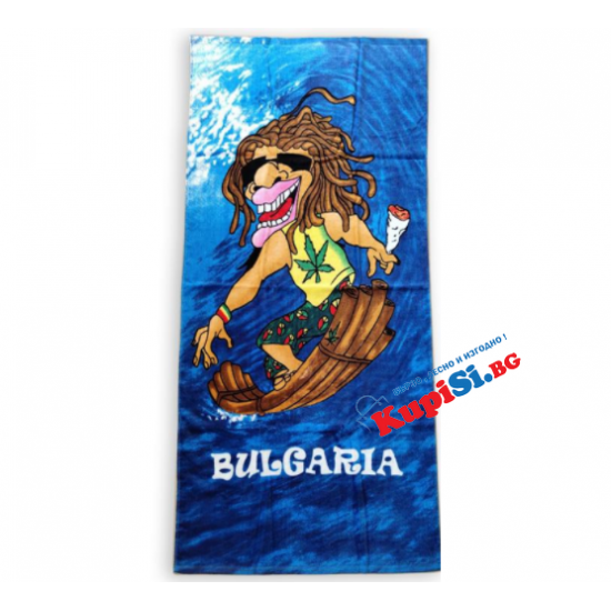 Плажна хавлия с раста сърфист Bulgaria