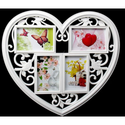Фото рамка сърце за 4 снимки