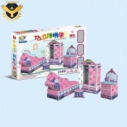 3D Картонен Пъзел за Оцветяване