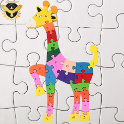 Дървен пъзел Жираф