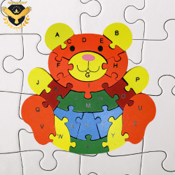 Дървен пъзел Мече