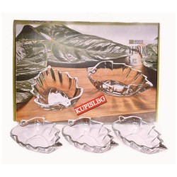 Стъклени купички за ядки с форма на листо