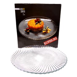 Кръгло стъклено плато за сервирне 