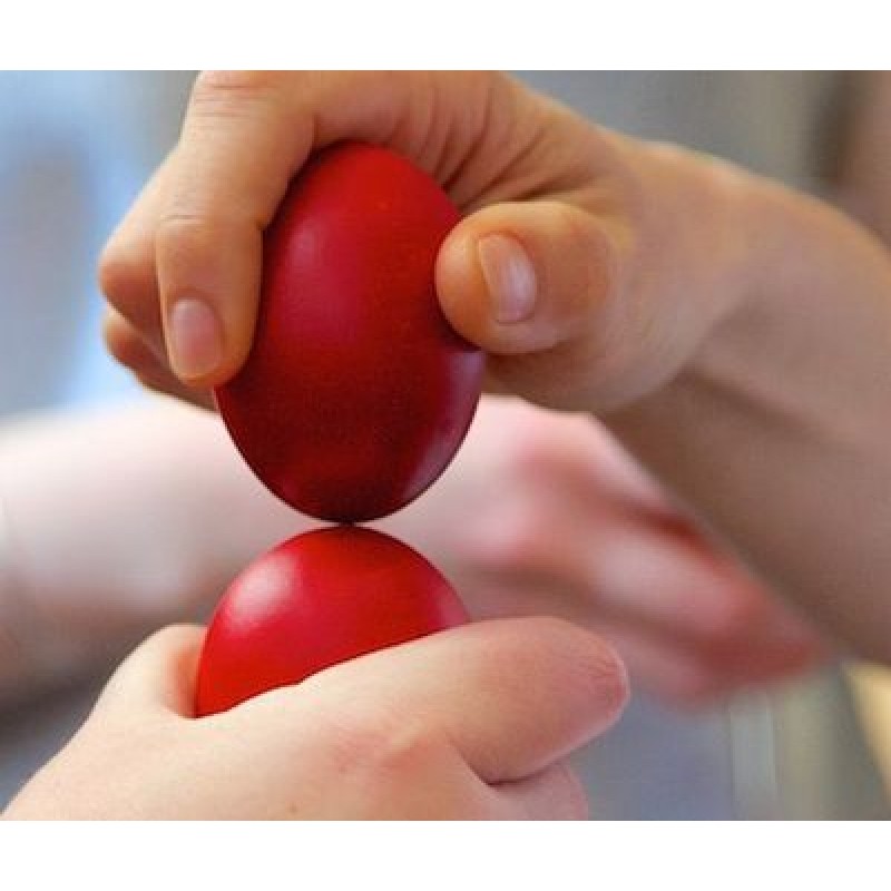 Великденско дървено яйце - червено