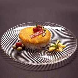 Кръгло стъклено плато за сервирне 