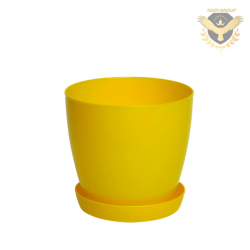 Саксия гладка Lala гланц Ф14см жълта