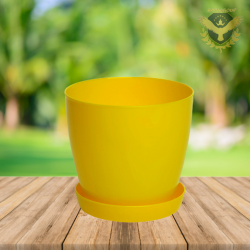 Саксия гладка Lala гланц Ф14см жълта