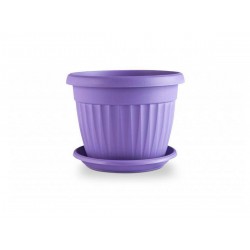 Пластмасова саксия ребра с чиния - Лилава
