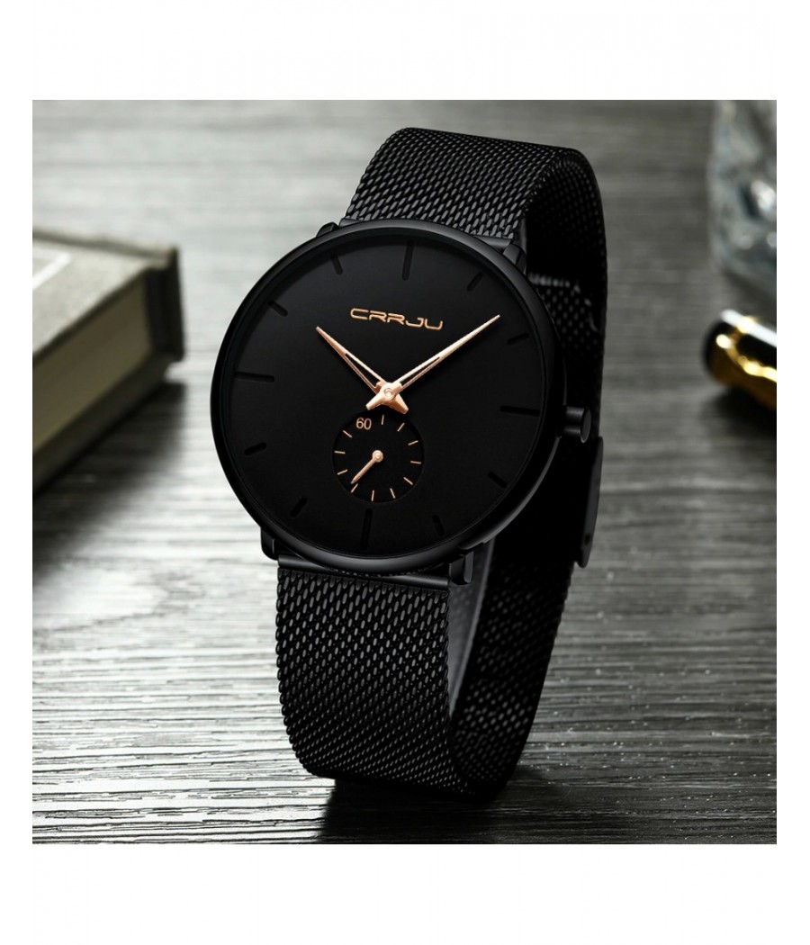 Елегантен чисто черен часовник - Barletta
