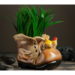 Кашпа керамична "Обувка с птички" Кашпа керамична "Обувка с птички"