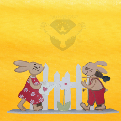 Дървена украса Зайци