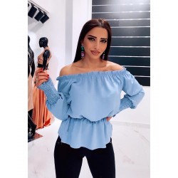 Стилна дамска блуза в синьо