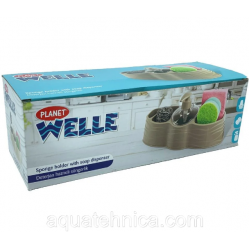 Дозатор за течен сапун с допълнителни отделения за гъби