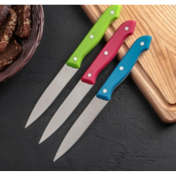 Комплект от 3 ножа с цветни дръжки