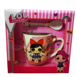 Порцеланова чаша с лъжичка "LOL"