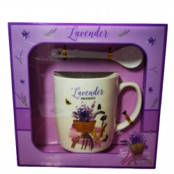 Порцеланова чаша с лъжичка "Lavender"