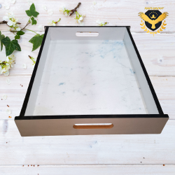 Дървен поднос бял