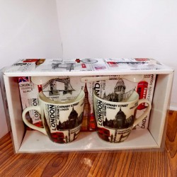 Комплект 2 броя чаши с лъжички - Лондон