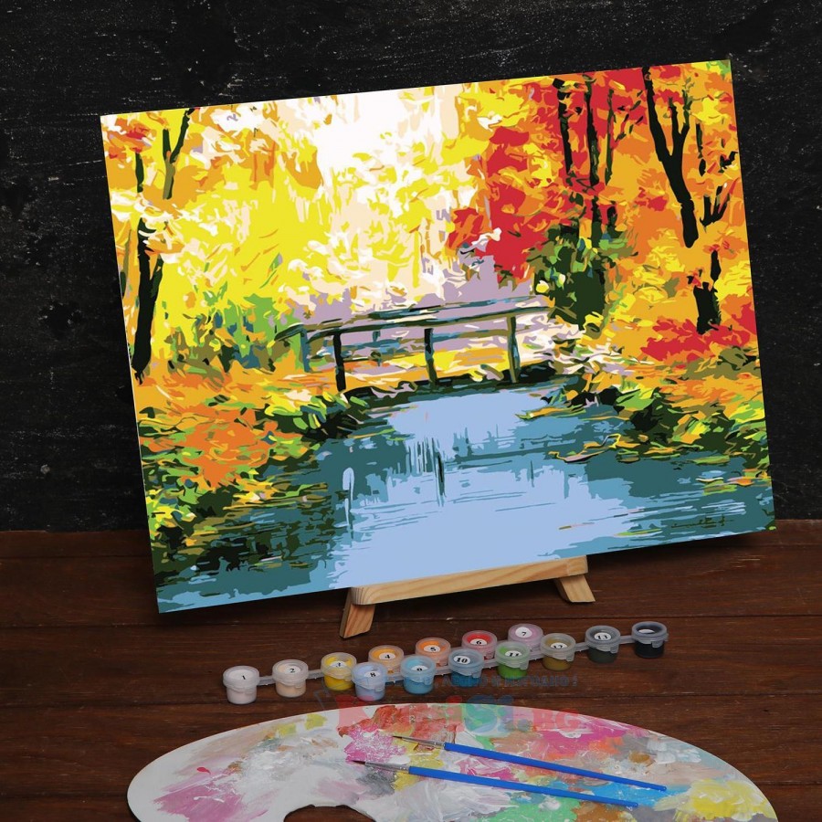 Картина за оцветяване по номера " Есен"