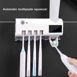 Поставка за четки за зъби с UV стерилизатор и дозатор