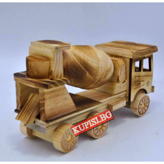Дървена играчка Бетоновоз Дървена играчка Бетоновоз