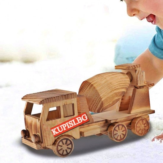 Дървена играчка Бетоновоз Дървена играчка Бетоновоз