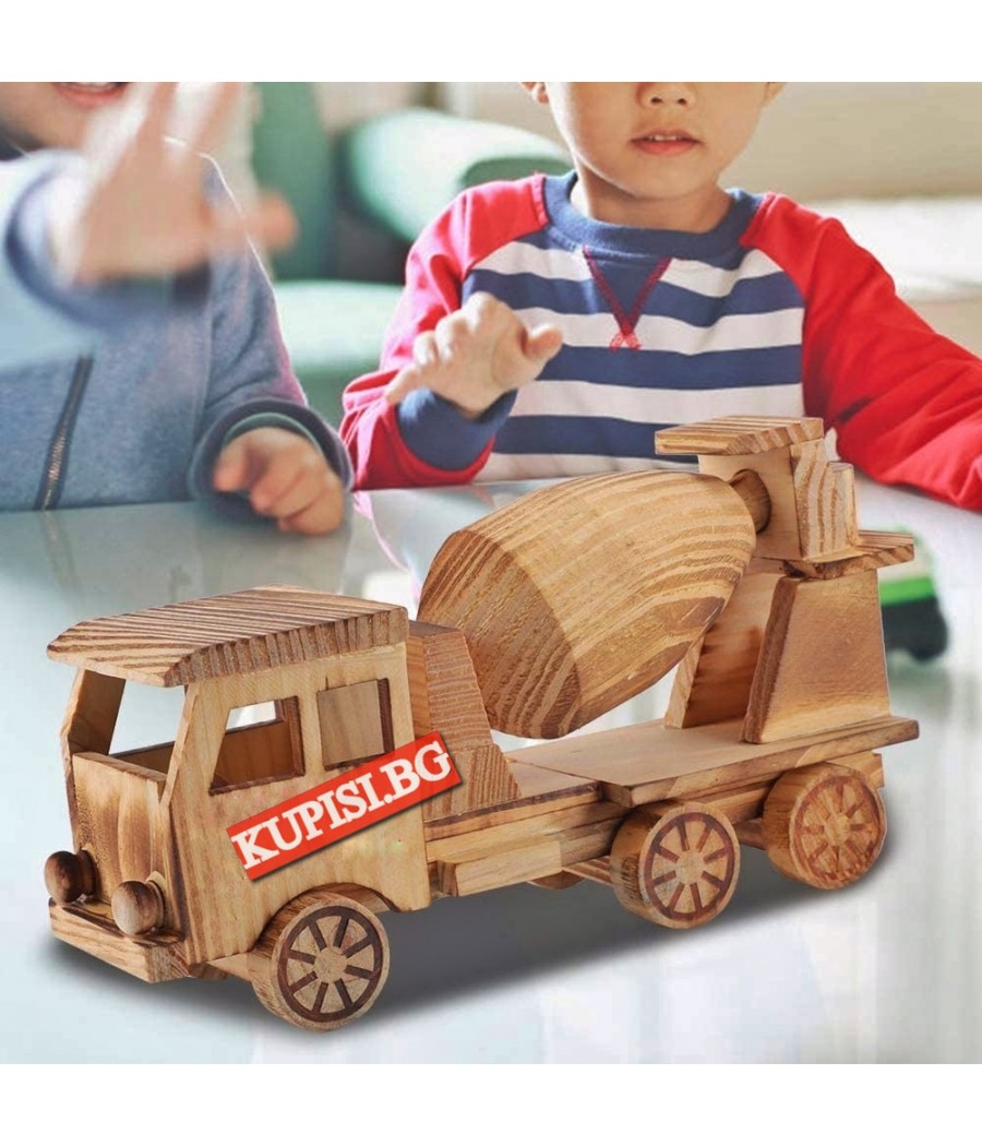 Дървена играчка Бетоновоз