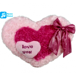 Плюшено сърце с панделка , подарък за Свети Валентин