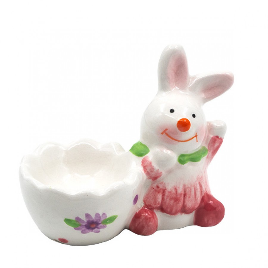 Керамична поставка за Великденско яйце със Зайче