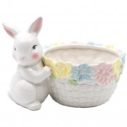 Великденска керамична кошница Заек