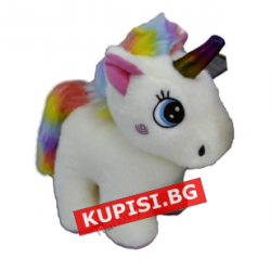 Плюшена играчка Еднорог с цветна грива