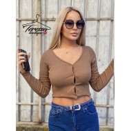 Кафява къса блузка