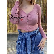 Розова къса блузка