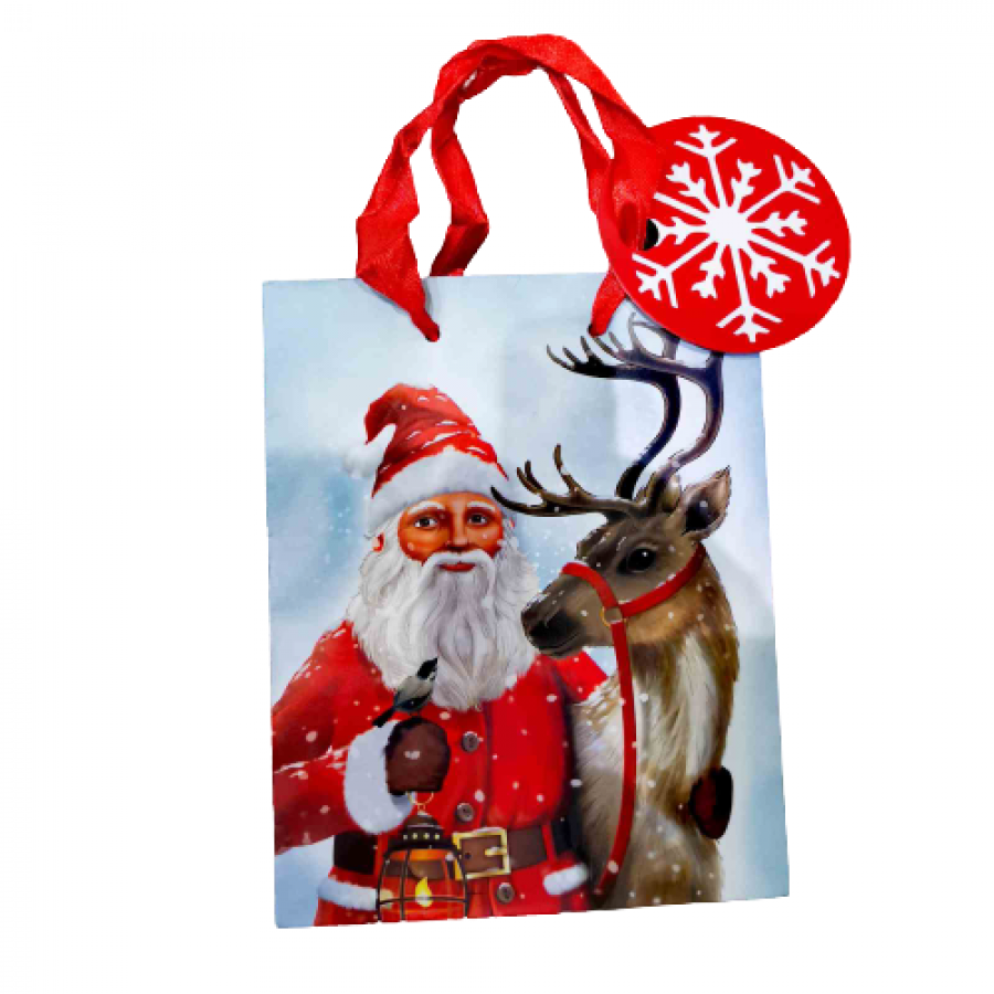 Картонена Коледна торбичка с Дядо Коледа