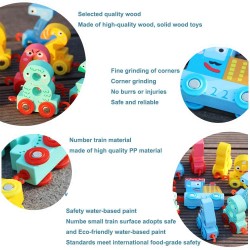 Дървено влакче с числа