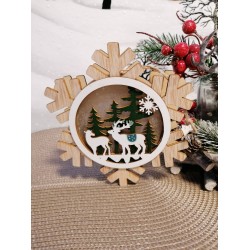 Дървена светеща снежинка