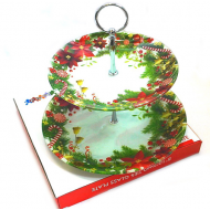 Стъклена коледна фруктиера