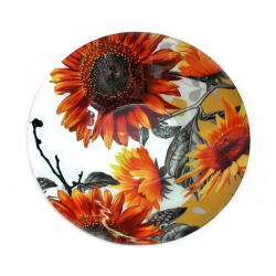 Стъклена купа със слънчоглед 25 см.