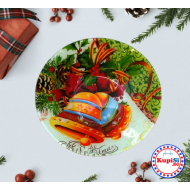 Стъклено плато с Коледни камбанки