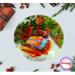 Стъклено плато с Коледни камбанки