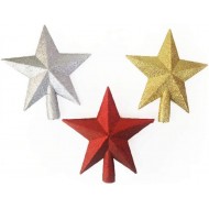 Връх за елха златна , сребърна , червена  звезда 20см