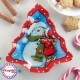 Коледно стъклено плато -  Елхичка със Снежко