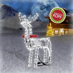 Голям светещ Коледен елен 90 h 76 см