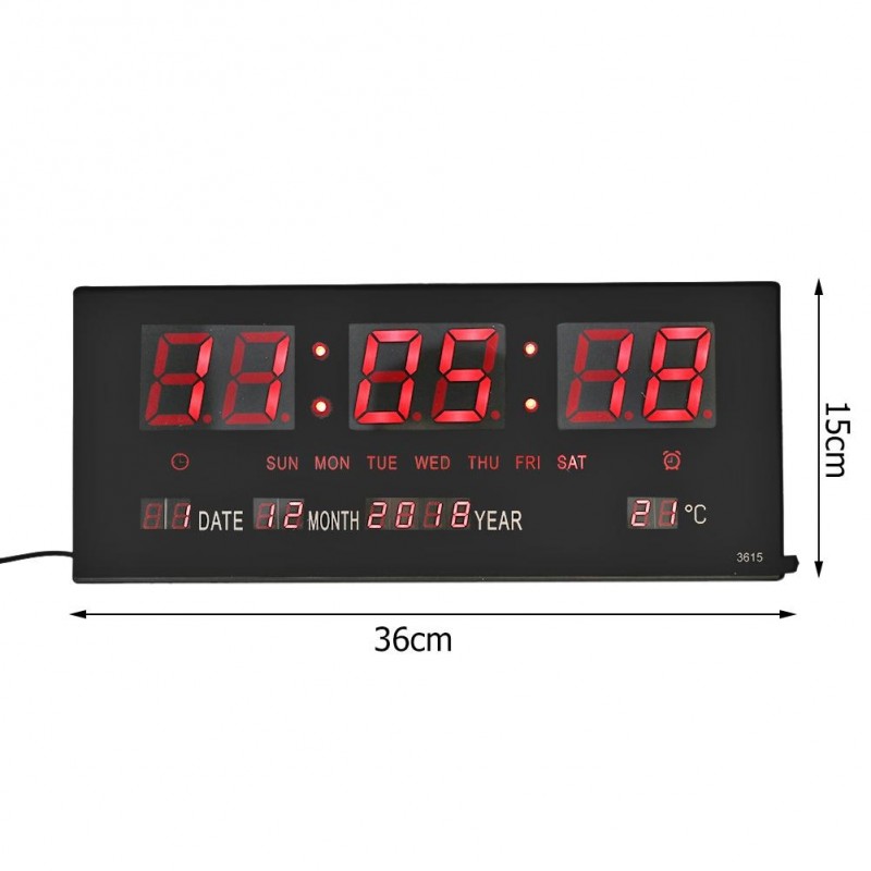 LED електронен часовник с големи цифри (час, дата и температура)