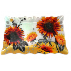 Стъклено плато Слънчоглед - къдраво