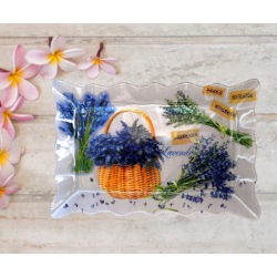 Стъклено плато Лавандула- къдраво