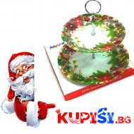 Стъклена коледна фруктиера