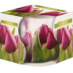 Ароматна свещ в стъклена чаша - Цветя