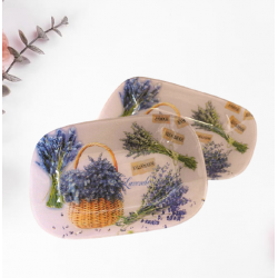 Стъклена купа с  декор Лавандула 