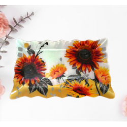 Стъклено плато Слънчоглед - къдраво